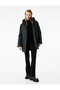 Hooded Water Repellent Long Sleeve Zippered Pocket Detailed Anorak Coat - 2