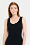 Black Plain Rib Vest - 4