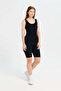 Black Plain Rib Vest - 2