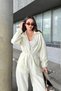 Mock Neck Zip-Up Loose Fit Fleece Warm Long Sleeve Jumpsuit - 6
