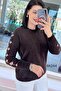 Bearded Knitwear Blouse with Stone Sleeves 6K244
