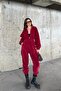 Mock Neck Zip-Up Loose Fit Fleece Warm Long Sleeve Jumpsuit - 5