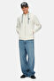 Hilgard Bone Color Hooded and Zippered Printed Cotton Standard Fit Men's Sweatshirt - 7