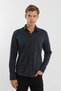 Long Sleeve Snap Fastener Dark Men's Shirt