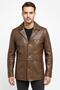 Konyak Wiliam Men's Genuine Leather Jacket with Button Closure, Zippered Chest Pocket Detail, and Lining - 2