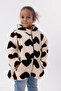 Children's Plush Coat with Heart Pattern, Hood, Kangaroo Pocket, Rb-670 - 4