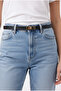Women's Thin Gold Buckle Faux Leather Belt – Adjustable Back Strap, Stylish Dress & Jeans Compatible