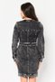 Women Washed Denim Shirt Dress, Grey - 2