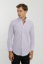 Collar Buttoned Long Sleeve Buttoned Cotton Lilac Men's Shirt