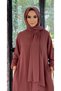 Egyptian Silk Hijab Shawl Dusty Rose Draped Iron-Free 75X220 - 3