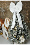 Ribbon New Year Tree Ornament Christmas Giant White Bow 55X150 cm Large