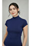 Women's 3-Piece Stretch Fabric Flexible Half Fisherman Short Sleeve Black - Navy Blue - White Badi - 4
