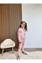Girl's Cotton Pink Floral Printed Sweatshirt Leggings Set - 3