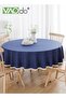 Round Tablecloth With Trim, Stain Resistant Washable Table Cloths, Wrinkle Free Polyester Table Cove - 6