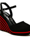 Women Dual Tone Wedge Sandals in Black - 4