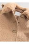 Girl's Tan - Fur Collar Hooded Coat/Coat Alyav4775 - 7