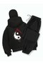 Ninja Masked Hooded 2-Piece Men's Tracksuit Set – Black Oversized Comfortable Slim Fit - 3