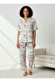 Pyjama Set Button-Down Shirt & Trousers Viscose