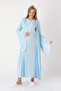 Lace Detailed Viscose Fabric Maternity Nightgown and Robe Set of 2 - Includes Slippers and Crown as a Gift - 6