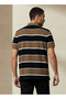 Men Short Sleeve Striped Polo T-shirt - 3