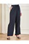Women Black Solid Wide Leg Casual Trouser
