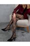 Denise Flower Floral Patterned Fishnet Modern Lace Look Pantyhose - 8