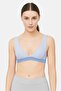 Women Brand Logo Lightly Padded Bikini Tops, Light Blue