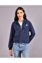 Women Navy Hooded Sweatshirt
