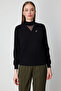 Cotton Knit Sweater with Tulle Detail on the Collar 60342-26K