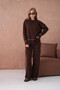 Women's Cycling Yak Armdress Sweater Corded Fabric Pants Two-Piece Knitwear Set - 5