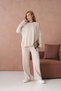 Women's Crew Neck Slit Sweater Pants Two-Piece Knitwear Set