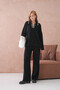 Women's Polo Neck Half Placket Casual Sweater Oantolon Two-Piece Knitwear Set - 3
