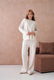 Women's Crew Neck Low Sleeve Sweater Pants Two-Piece Knitwear Set - 3