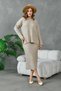 Women's Crew Neck Long Sweater Skirt Two-Piece Knitwear Set - 3