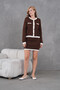 Women's Crew Neck Button Detail Jacket Skirt Two-Piece Knitwear Set - 4