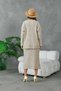 Women's Crew Neck Long Sweater Skirt Two-Piece Knitwear Set - 6