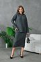 Women's Crew Neck Long Sweater Skirt Two-Piece Knitwear Set - 5