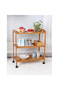 OneDcor Bamboo Kitchen Trolley Cart – Rolling Serving Bar Cart with Wheels, 33 x 60 x 78 cm - 4