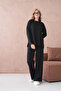 Women's Crew Neck Low Sleeve Sweater Pants Two-Piece Knitwear Set