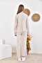 Women's Crew Neck Corded Fabric Sweater Two-Piece Knitwear Set with Pants - 6