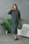 Women's Crew Neck Long Sweater Skirt Two-Piece Knitwear Set - 3