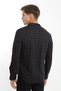 Long Sleeve Buttoned Paneled Plaid Printed Knitted Men's Shirt - 5