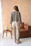 Women's Wide Collar Patterned Sweater Pants Two-Piece Knitwear Set - 6