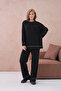 Women's Wide Neck Sweater Pants Two-Piece Knitwear Set