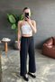 Women's Ankle Length Scuba Pants with Elastic Waist and Pockets - 2