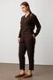 Elastic Waist Slim Leg Fabric Trousers - 2