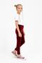Girl's Shiny Textured Velvet Fleece-Lined Leggings – Burgundy - 2