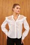 White Lace Detailed Ruffled Shirt - 5