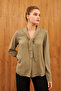 Khaki Collar Tie Detail Shirt - 4