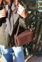 Trok Embroidered Zippered Casual Leather Bag Bitter Brown - 4